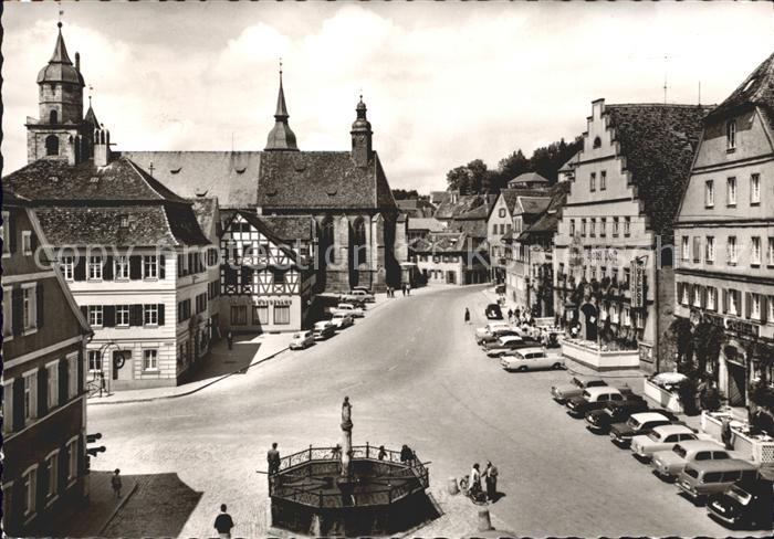 Feuchtwangen Marktplatz Brunnen Romantische Strasse
