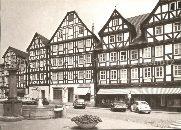 Melsungen Fulda Fachwerkhaeuser Markt Brunnen