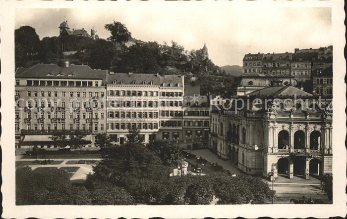 Karlsbad Eger Weltbad A.H. Platz Hotel Loib Hopfenstock Stadttheater