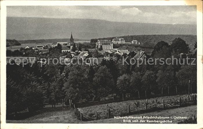 Friedrichsbrunn Harz Blick von der Rambergshoehe