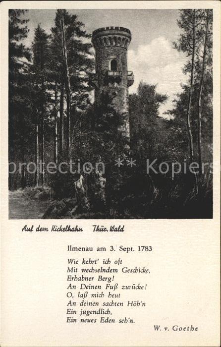 Kickelhahn Turm Gedicht W v Goethe Wie kehrt ich oft