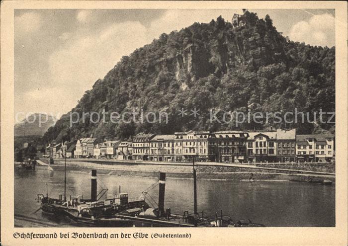 Bodenbach-Tetschen Boehmen Schaegerwand Dampfer