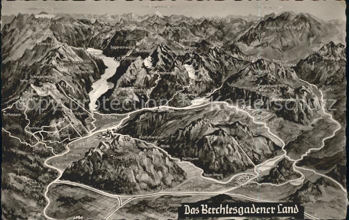 Bad Reichenhall Panoramakarte Predigtstuhl  Hocheis Schneibstein