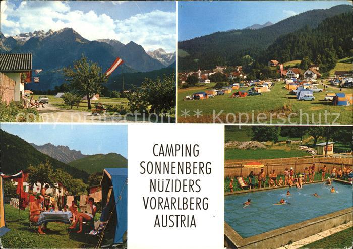 Nueziders Vorarlberg Camping Sonnenberg Swimming Pool Alpenpanorama