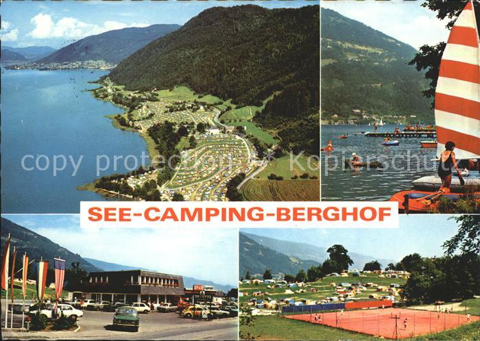 Ossiachersee See Camping Berghof Windsurfing Tennis Fliegeraufnahme