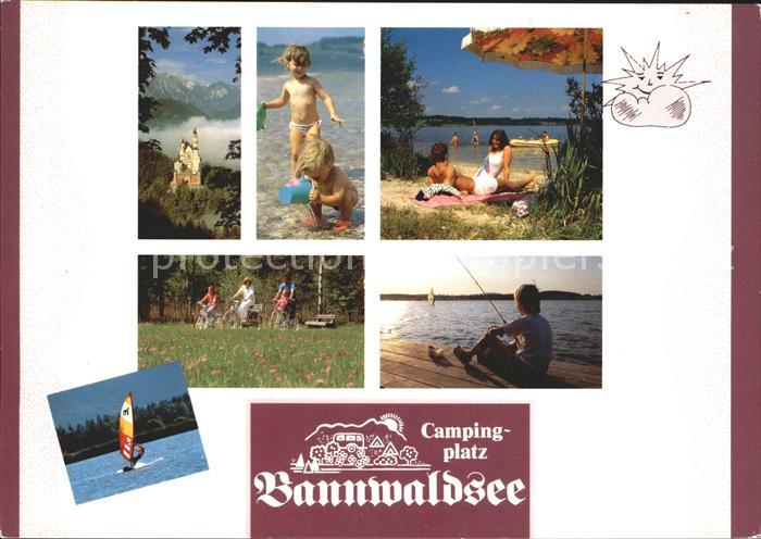 Schwangau Campingplatz Bannwaldsee Abendstimming Windsurfing