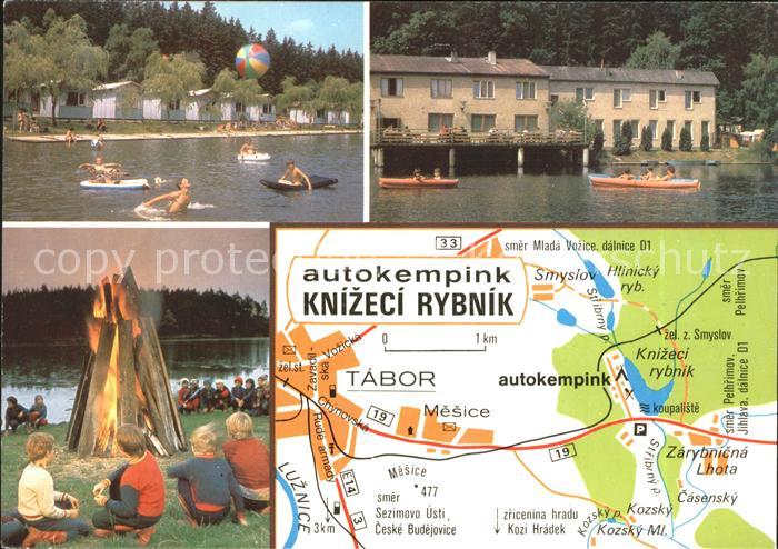 Tabor Czechia Autokempink Knizeci Rybnik Camping Lagerfeuer Landkarte