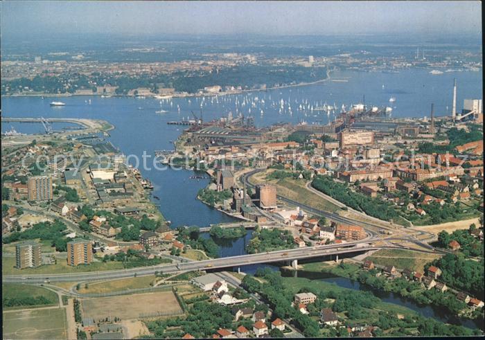 KIEL  CITY Landeshauptstadt Schwentine Segelregatta Foerde Fliegeraufnahme