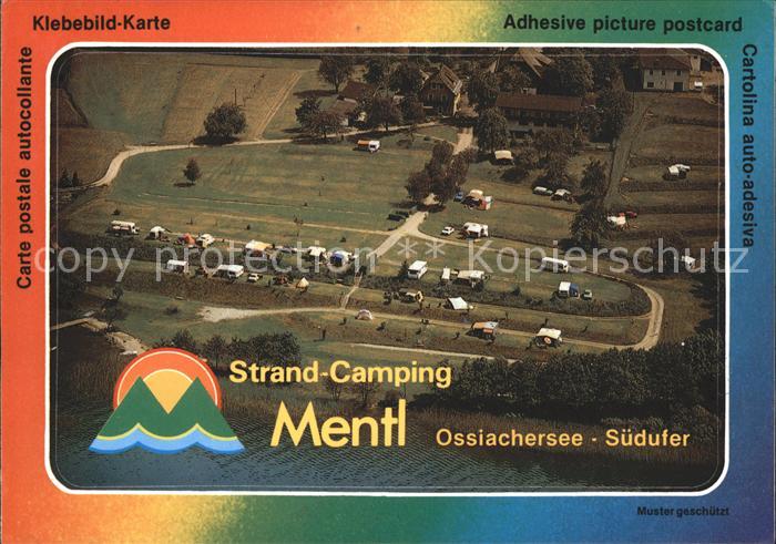 Ossiach Strand Camping Mentl Suedufer Ossiachersee Fliegeraufnahme Klebebildkart