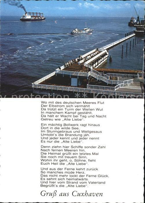 Cuxhaven Nordseebad An der Alten Liebe Dampfer Gedicht