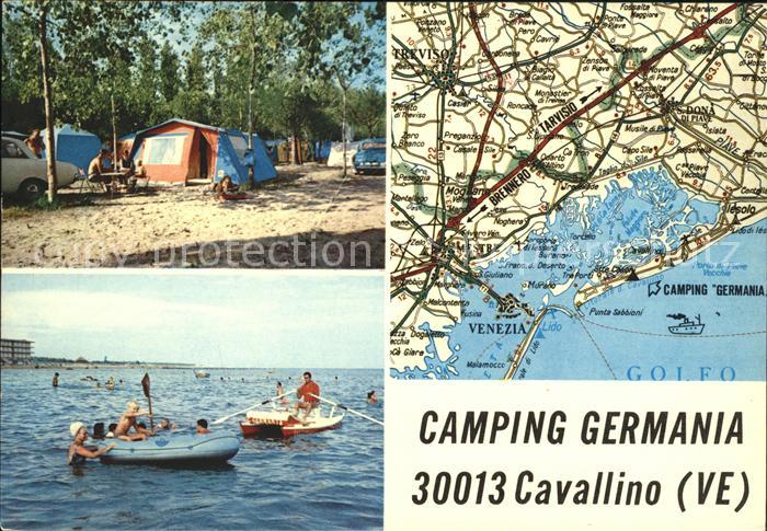 Cavallino Venezia Camping Germania Schlauchboot Landkarte