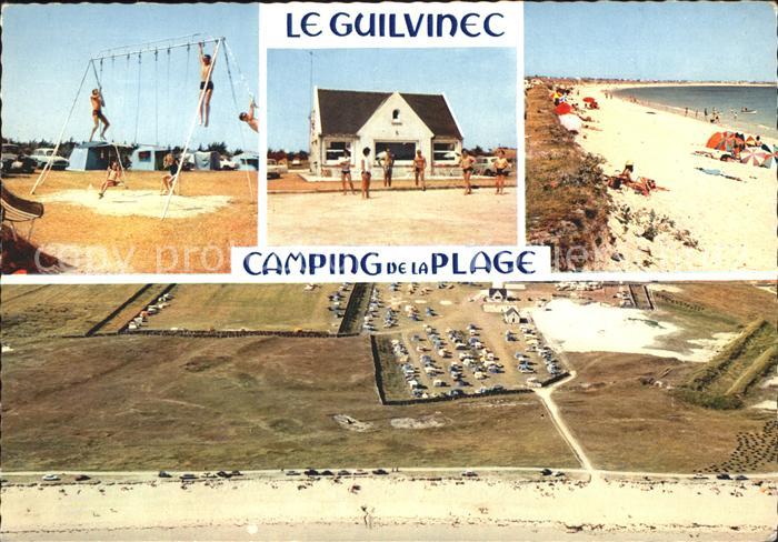 Guilvinec 29 Camping de la Plage Strand Schaukel Fliegeraufnahme