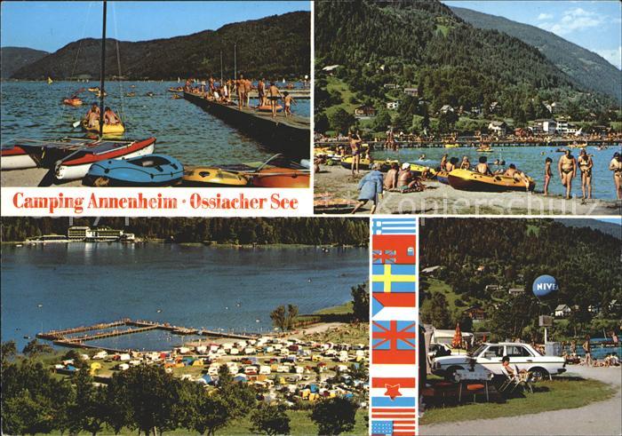 Annenheim Ossiacher See Camping Strand Nationalflaggen