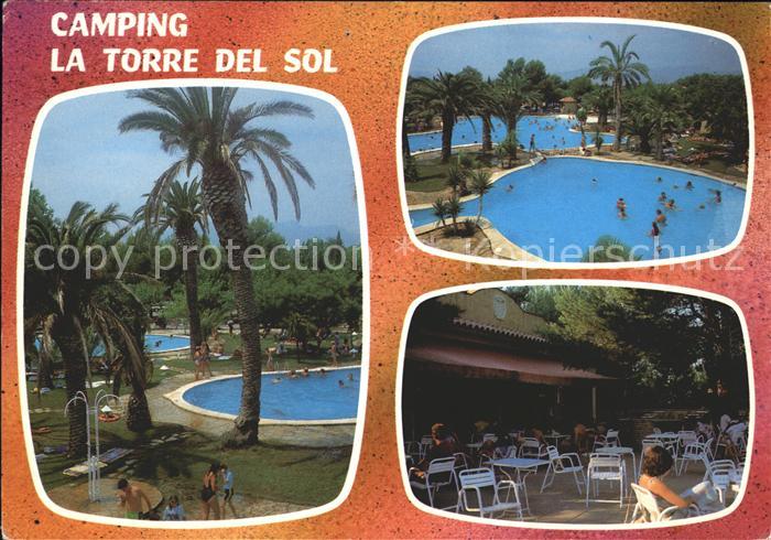 Tarragona Camping La Torre del Sol Miami Playa Swimming Pool Palmen