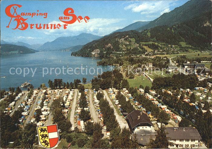 Doebriach Millstaettersee Camping Brunner am See Alpen Wappen Fliegeraufnahme