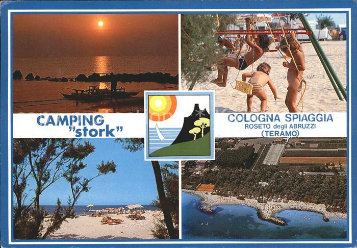 Roseto degli Abruzzi Camping Stork Cologna Spiaggia Abendstimmung Fliegeraufnahm