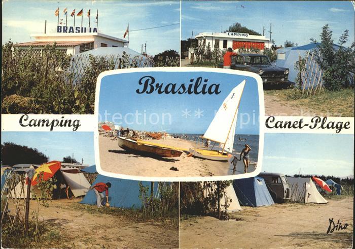 Canet Plage Camping Brasilia Strand Segelboot