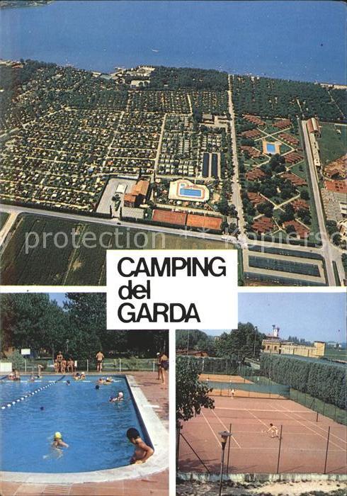 Peschiera del Garda Camping del Garda Fliegeraufnahme Swimming Pool Tennis