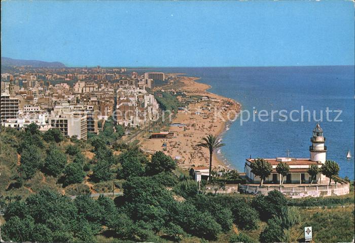 Calella Faro Playa vista general Leuchtturm Strand