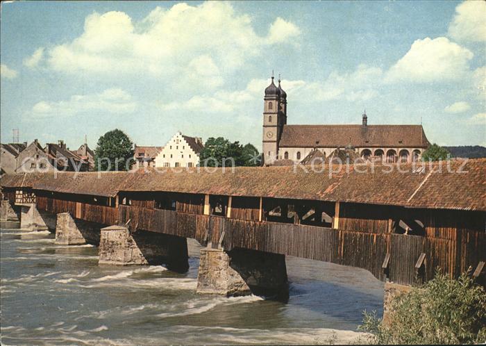 Bad Saeckingen Historische Rheinbruecke Holzbruecke Kirche