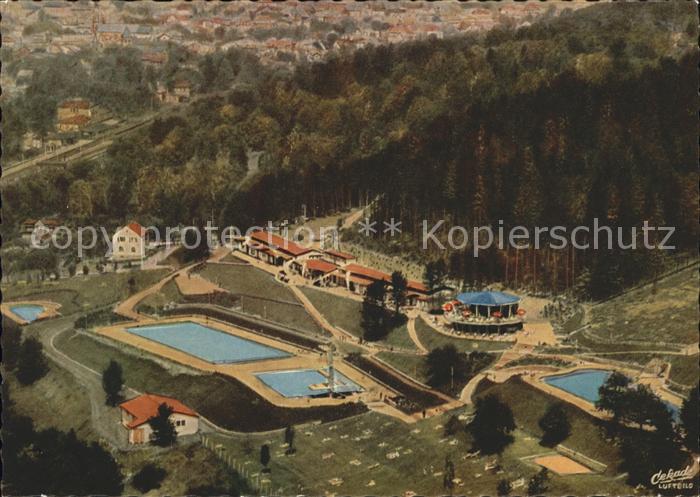Bad Kissingen Terrassen Schwimmbad am Ballinghain Fliegeraufnahme