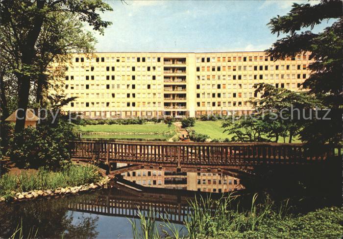 Muenster Westfalen Clemenshospital Krankenhaus Holzbruecke Wasserspiegelung