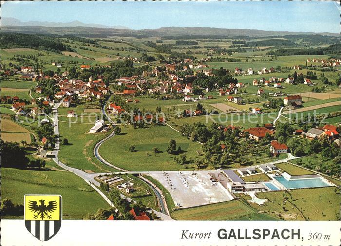 Gallspach Kurort Alpenvorland Schwimmbad Wappen Fliegeraufnahme