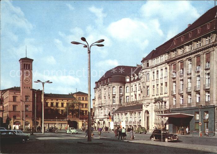 ERFURT  CITY Bahnhofsplatz mit Interhotel Erfurter Hof