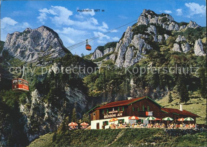 Bruendlingalm Berggasthof Hochfelln Seilbahn Bayerische Alpen