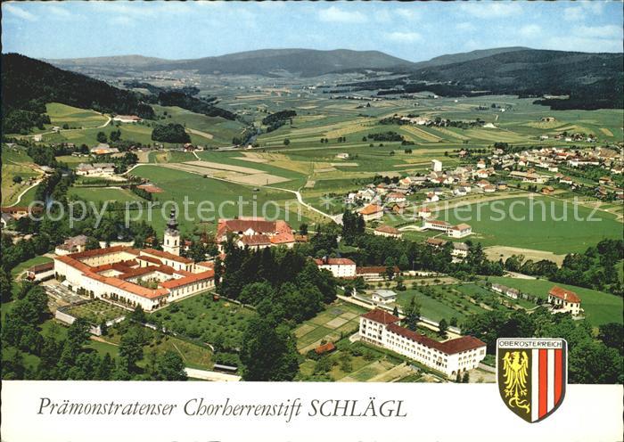 Schlaegl Praemonstratenser Chorherrenstift Wappen Fliegeraufnahme