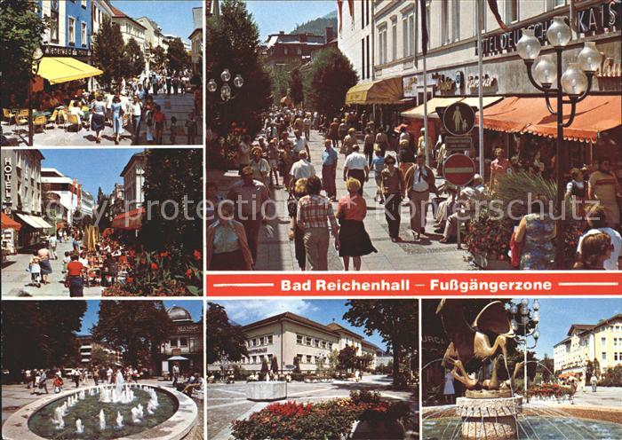 Bad Reichenhall Fussgaengerzone Brunnen