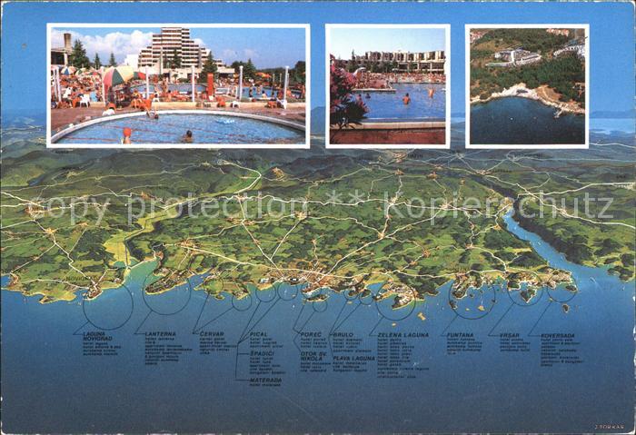 Porec Hotel Adriatik Tourist Swimming Pool uebersichtskarte Adriakueste