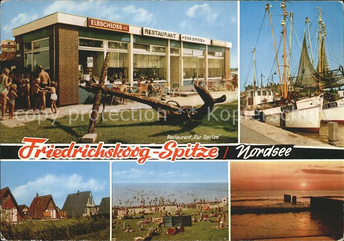 Spitze Friedrichskoog Restaurant Hafen Fischkutter Strand Abendstimmung