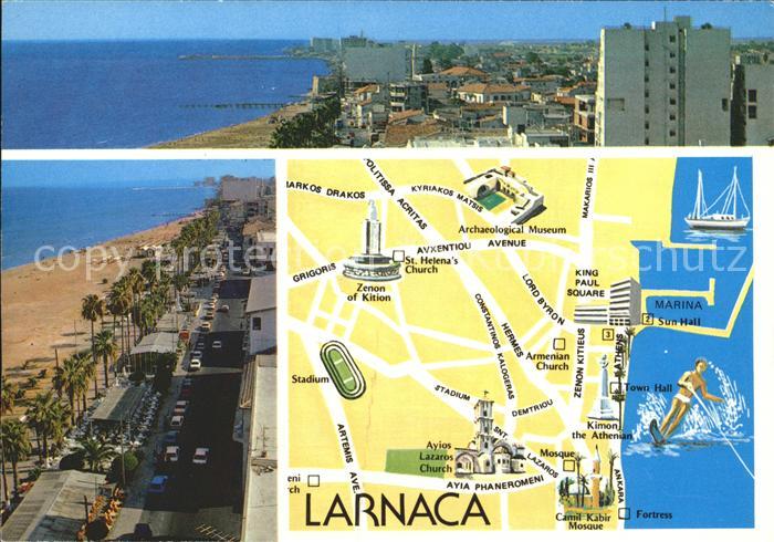 Larnaca Teilansichten Stadtplan