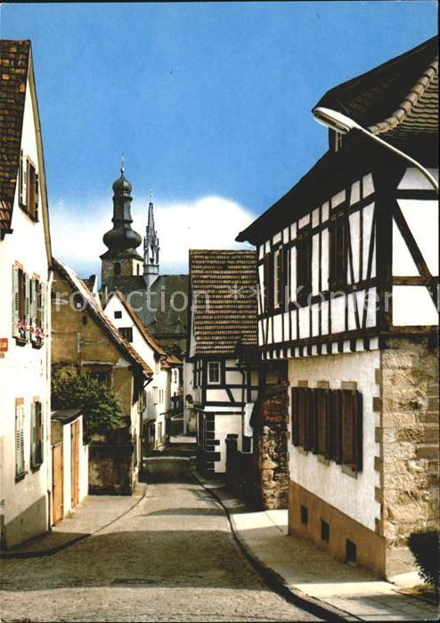 Bad Bergzabern Pfarrgasse Fachwerk Kirchturm Kneippheilbad Heilklimatischer Kuro