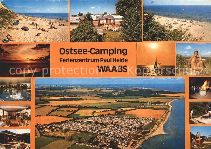 Waabs Ostsee Camping Ferienzentrum Strand Abendstimmung Fliegeraufnahme