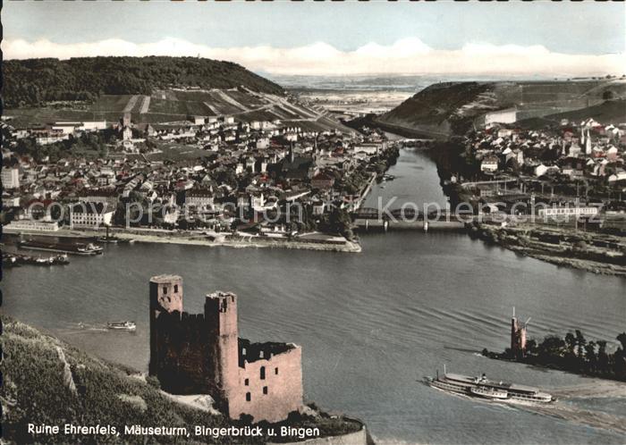 Bingerbrueck Rhein Panorama Ruine Ehrenfels Maeuseturm