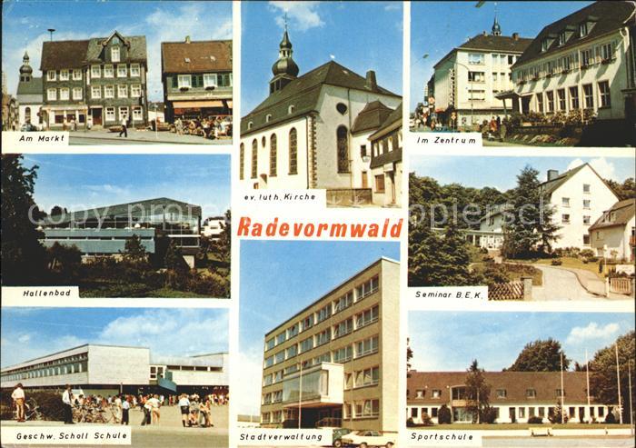 Radevormwald Markt Kirche Zentrum Seminar Schule Stadtverwaltung Hallenbad
