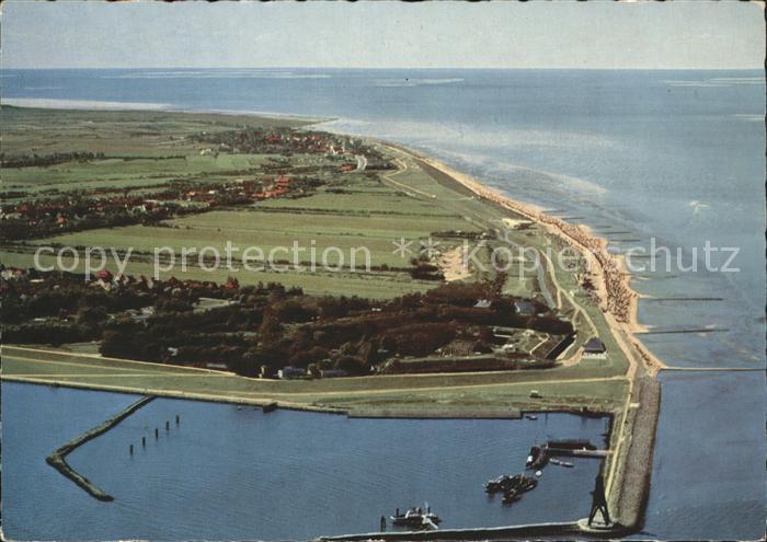 Cuxhaven Nordseebad Kugelbake und Strandbad Doese Fliegeraufnahme