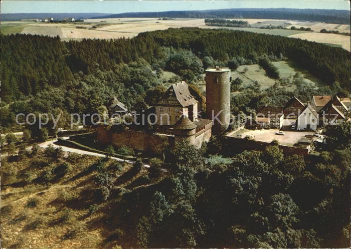Trendelburg Burghotel und Haus am Wald Fliegeraufnahme