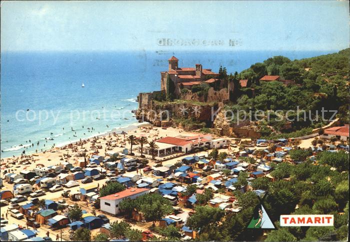 Tarragona Costa Dorada Camping Tamarit Schloss Fliegeraufnahme