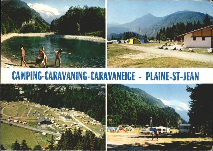 Les Houches Camping Caravaning Plaine St Jean Badesee Vue aerienne Panorama