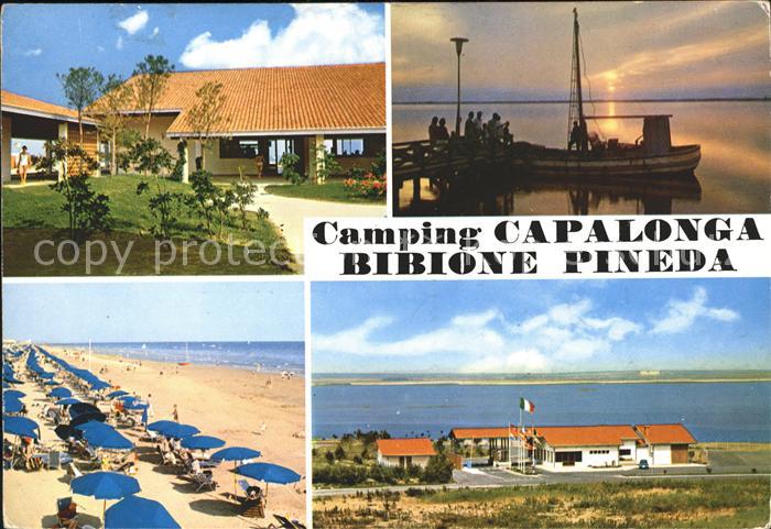 Bibione Camping Capalonga Bibione Pineda Strandpartie Fischerboot Abenddaemmerun