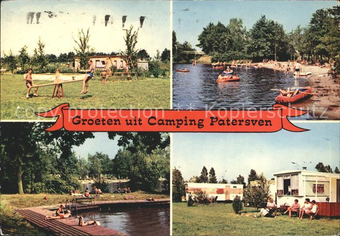 Wernhout Grens Camping Patersven Spielplatz Strandpartie Freibad Wohnwagen
