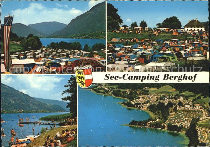 Ossiachersee See Camping Berghof Strandpartie Fliegeraufnahme