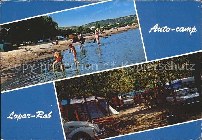 Rab Kroatien Auto Camp Strandpartie