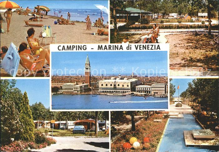 Punta Sabbioni Camping Marina di Venezia Strandpartie Stadtblick Swimmingpool Pa