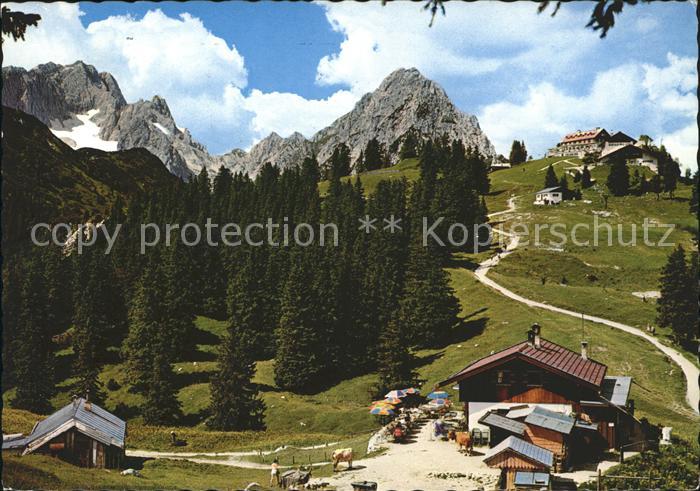 GARMISCH-PARTENKIRCHEN Bayern Am Kreuzeck Kreuzalm Kreuzeckhaus Zugspitze Waxens