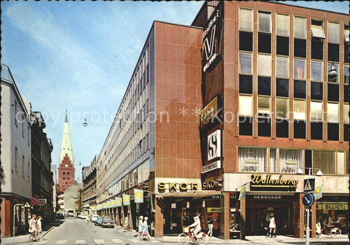 Malmoe kalendegatan med St Petri kyrka
