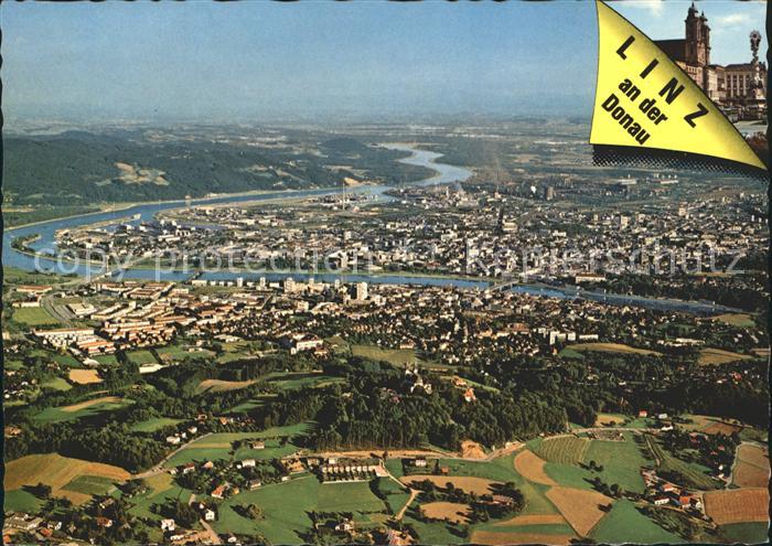 Linz Donau Fliegeraufnahme